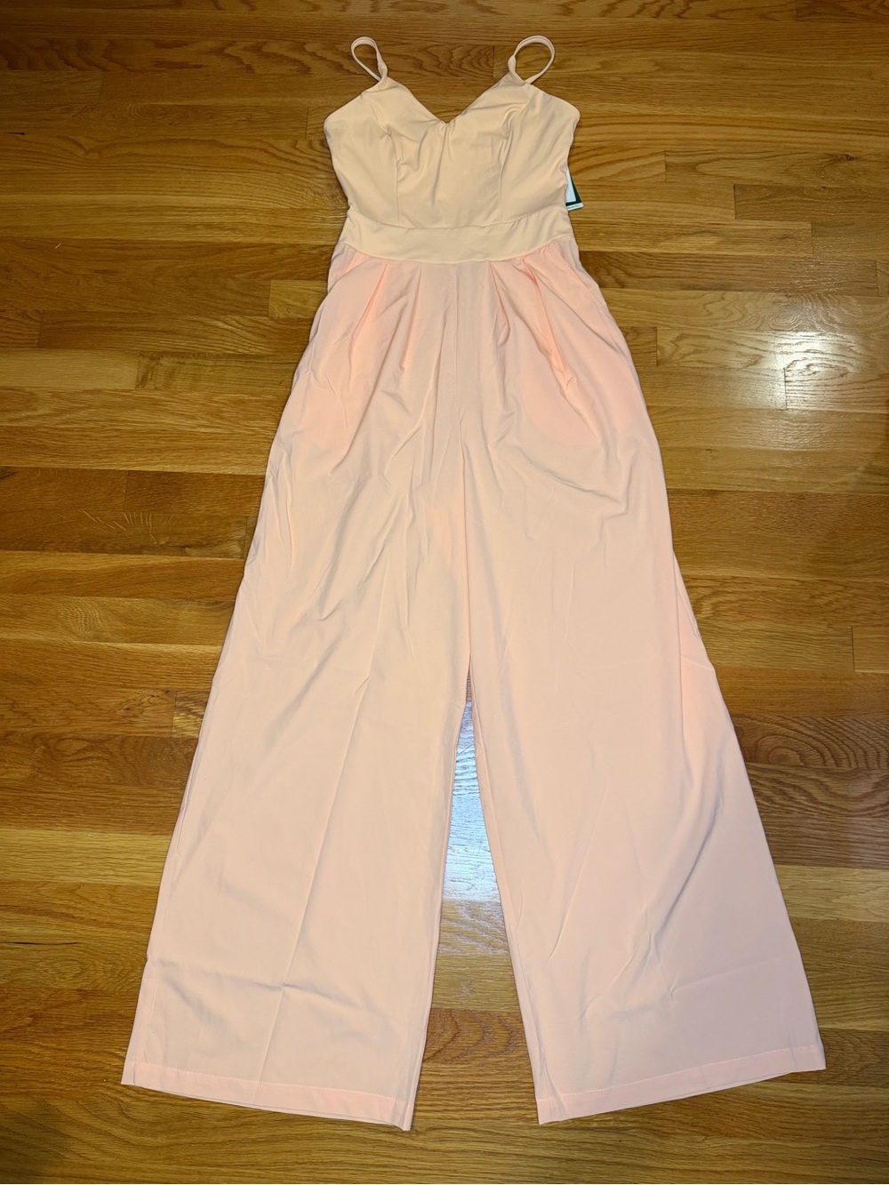 Halara Breezeful Pink Wide Leg Jumpsuit XS Tall NWT V Neck Pockets